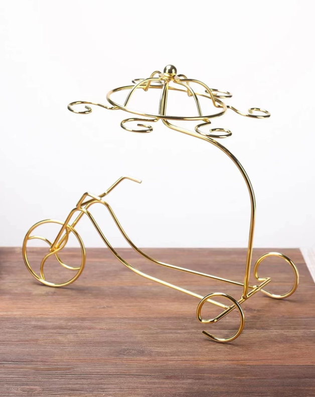 Tricycle Shaped Wine Bottle Glass Holder Rack