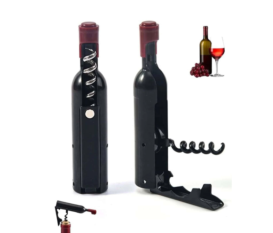 Wine Bottle Shaped Corkscrew and Bottle Opener