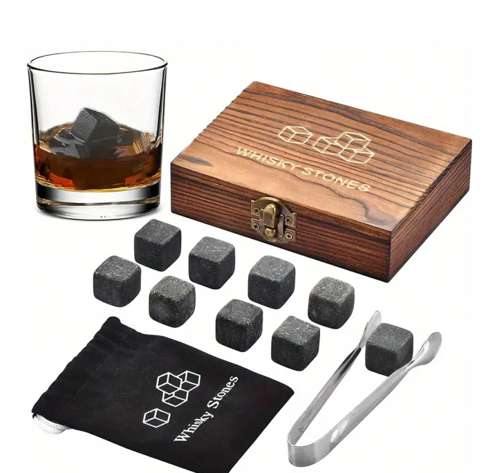 Whiskey Stones granite set in box