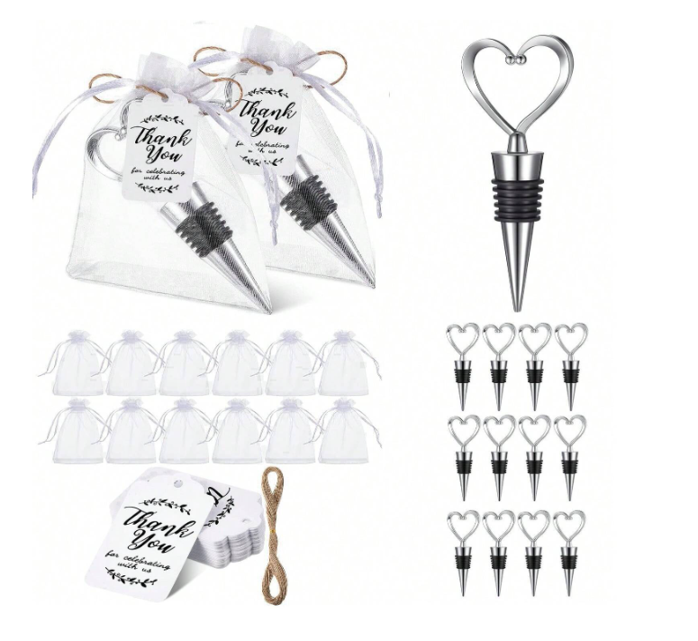 36PCS  Heart Shaped Wine Stopper Wedding/Party Favors