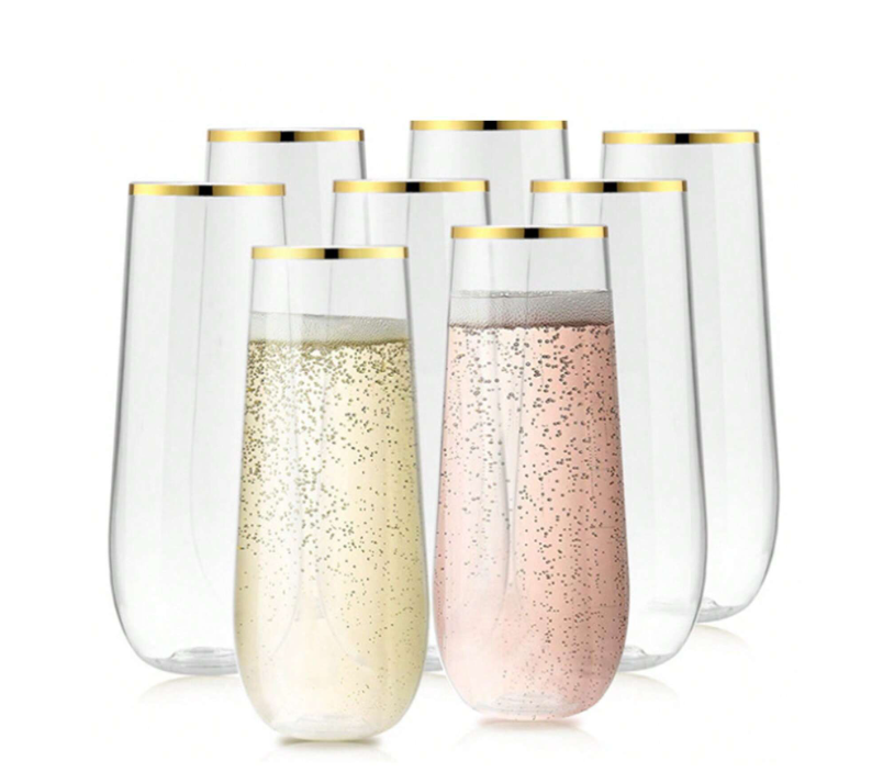 Glitter Champagne Flutes (10 Pcs)
