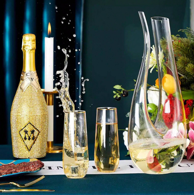 Glitter Champagne Flutes (10 Pcs)