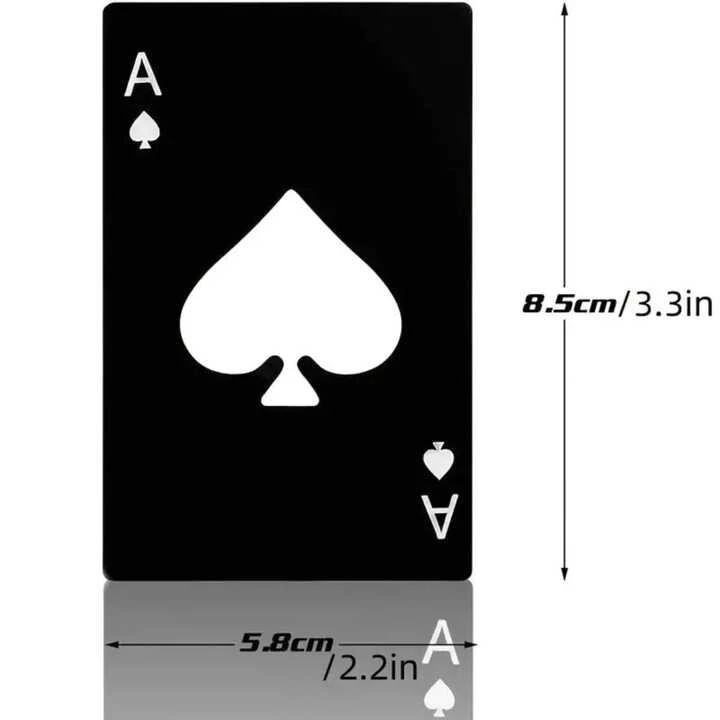 Metal Ace Playing Card Bottle Opener