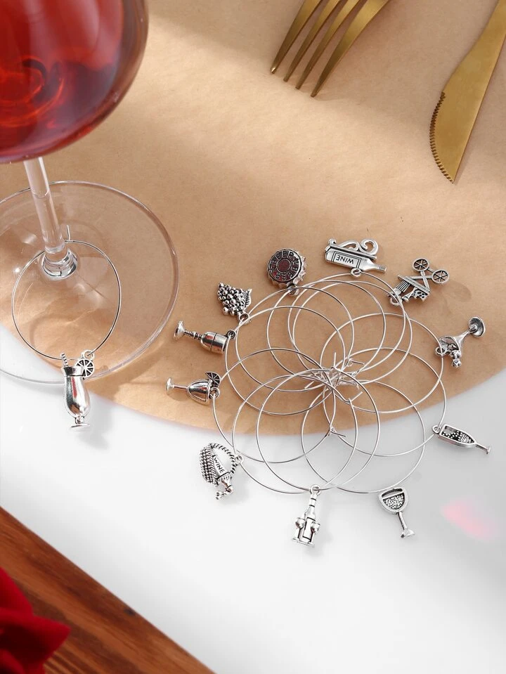 12pc Wine Glass  Charm