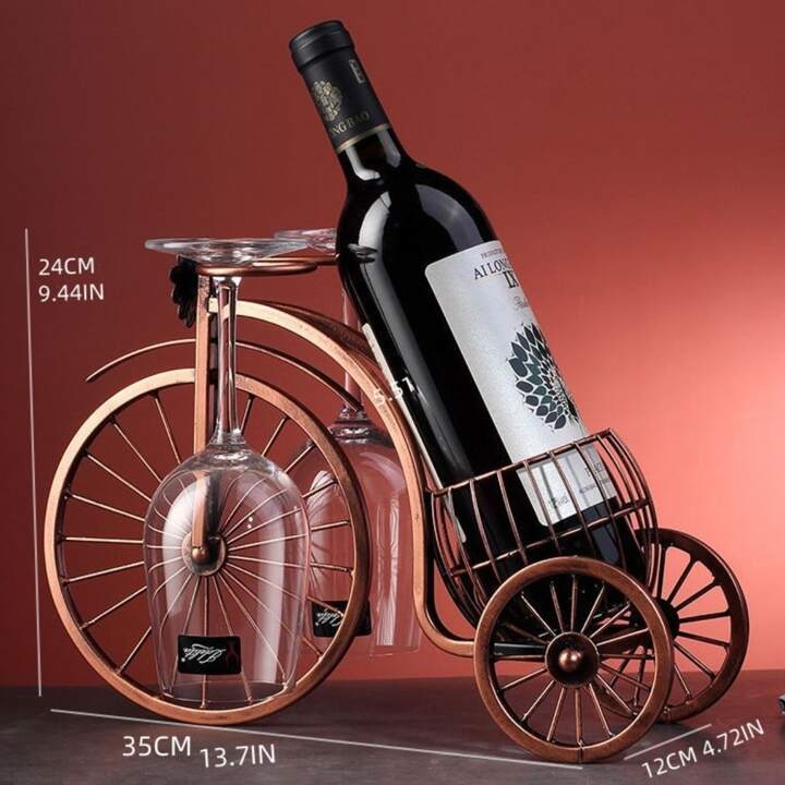 Vintage Bike Wine Bottle & Glass Holder